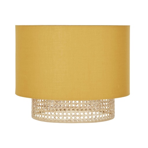 [MM215693] Abat-jour lila pour suspension jaune cannage en osier
