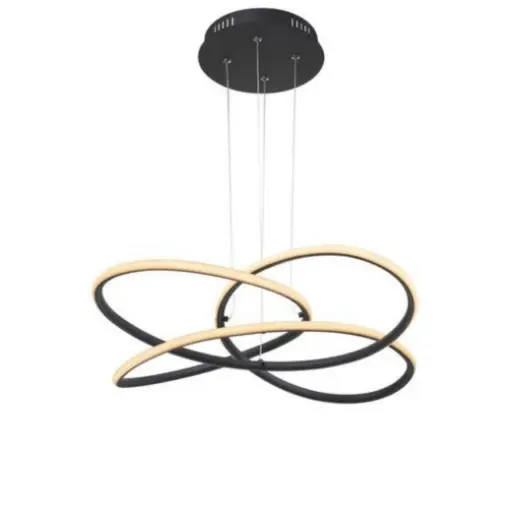 [GLO67201SH30] Lustre LED 30W Panda en métal noir Lumière Jaune