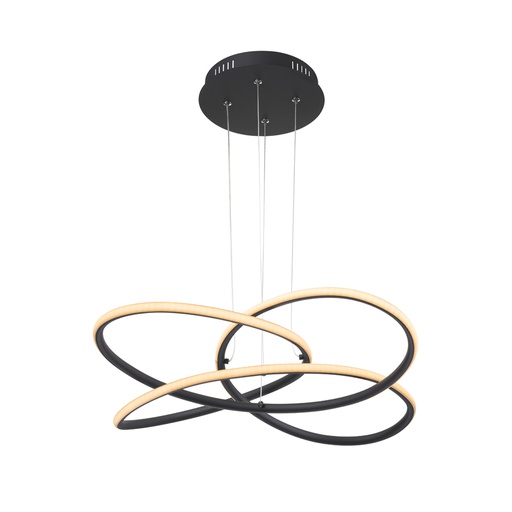 [GLO67201SH30] Lustre LED 30W panda en métal noir Lumière Jaune