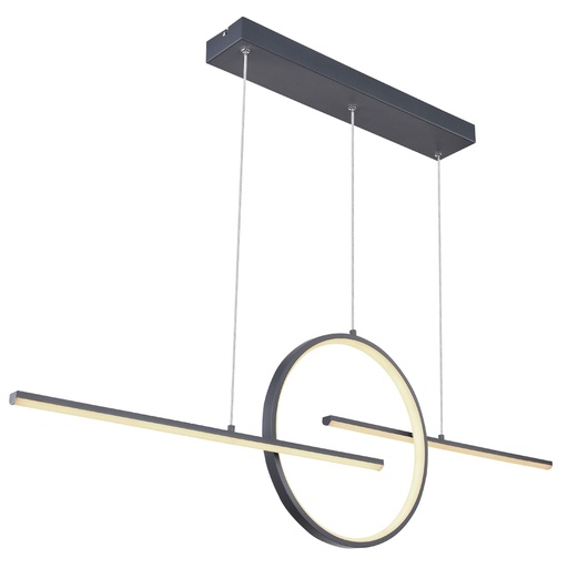 [GLO6712150G] Lustre LED 50W barral en métal graphite Lumière avec 3 intensités