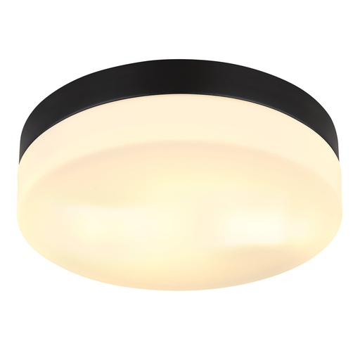 [GLO32112B] Plafonnier Vranos 2lampes  en aluminium noir étanche
