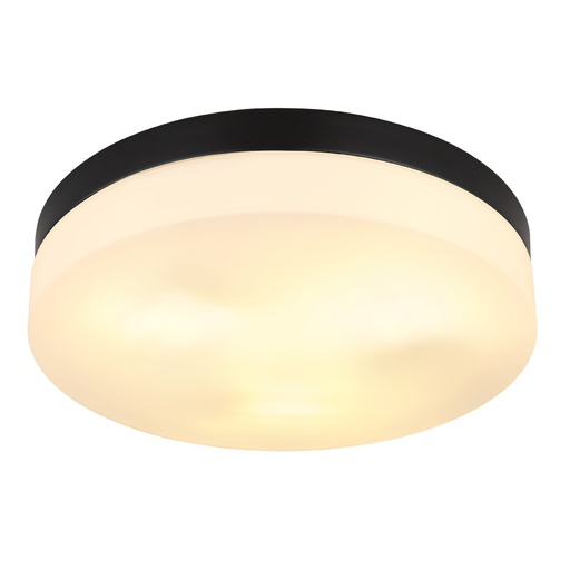 [GLO32113B] Plafonnier Vranos 3 lampes en aluminium noir étanche IP44