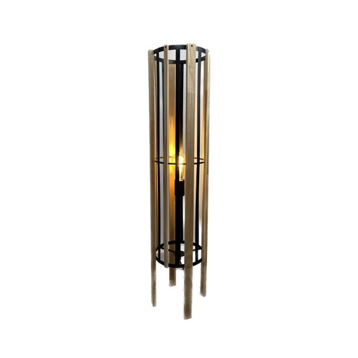 [MACKB405] Lampadaire Manino en métal noir et bois naturel
