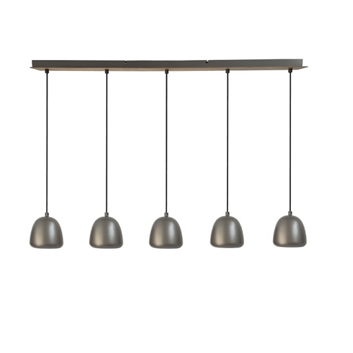 [LXMACQB205] Lustre 5 lampes montecito en métal gris et MDF Blanc
