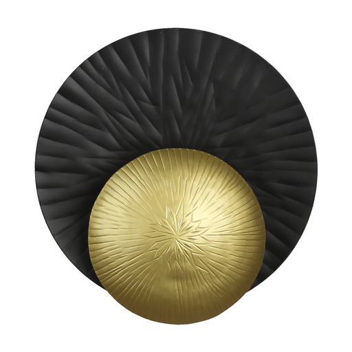 [LXITRQ500] Applique murale Glow en métal noir vieilli doré