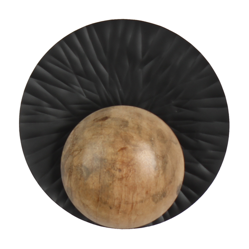 [LXITRQ504] Applique murale Glow en métal bois noir mat naturel