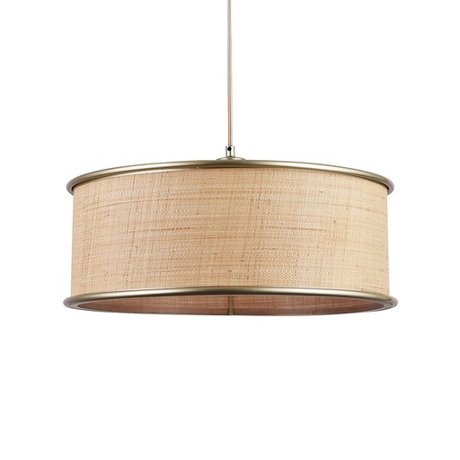 [LXLY23119CV] Suspension Bob en métal champagne et fibre naturelle