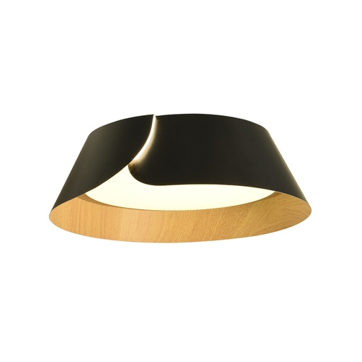 [LXBGCQ201N] Plafonnier led 36W en métal noir Lumière Jaune