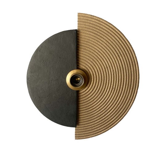 [LXIEMQ650] Applique murale Minima en métal brossé antique or et aluminium noir