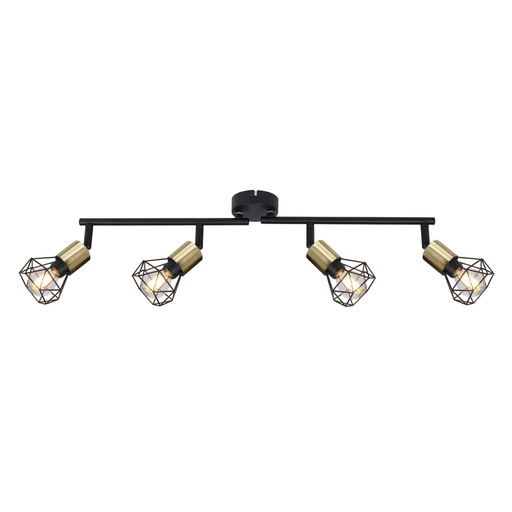 [GLO54802S4AB] Spot / Plafonnier Xara I  4 lampes métal laiton vieilli