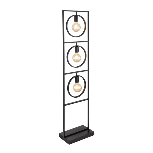 [GLO15489S] Lampadaire Markus 3 lampes en métal noir mat