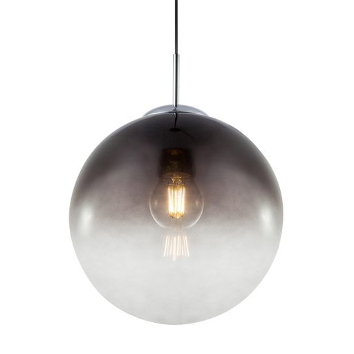 [GLO15863] Suspension varus en métal chrome et verre transparent fumé
