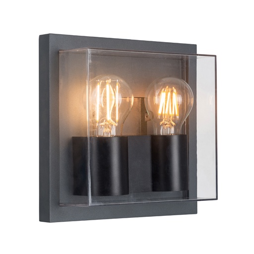 [EVDM600] Applique extérieur Jeff 2 lampes en fonte aluminium gris anthracite étanche