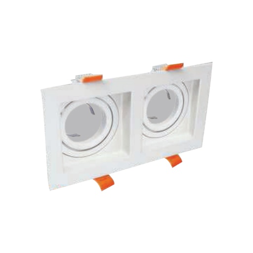 [KENKDA849] Spot encastré Enzo orientable Gx5,3 / GU10 x 2 carré blanc 17x9cm