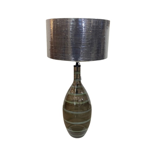 [LXILEQ100] ZAMORA - Lampe en métal et verre gris doré avec double douille E27/G9 PM
