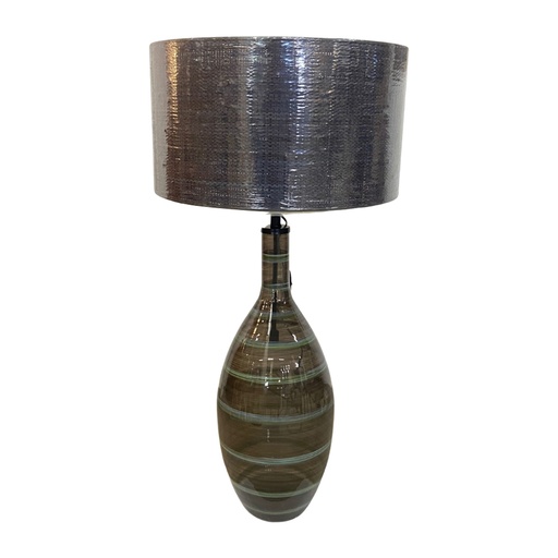 [LXILEQ101] Lampe Zamora en métal et verre gris doré avec double douille E27/G9 GM