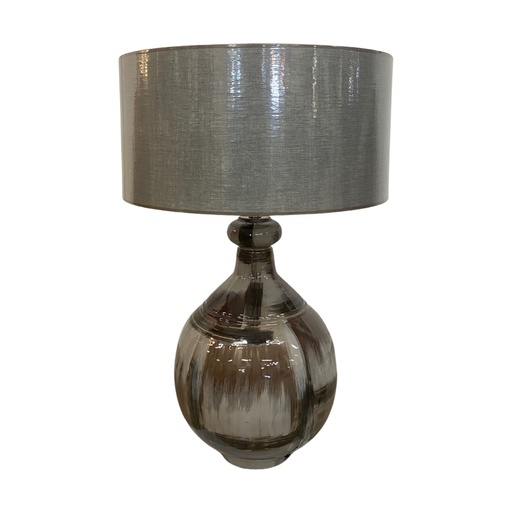 [LXILEQ303] Lampe à poser Reflection en métal et verre taupe blanc