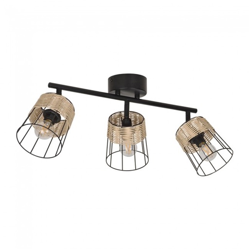 [COR653922] Spot/plafonnier Indah 3 lampes en métal noir