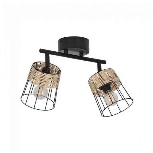 [COR653921] Spot/plafonnier Indah 2 lampes en métal noir