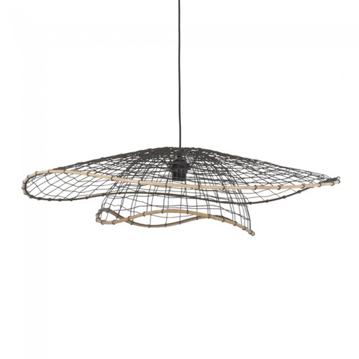 [CORPR503111] Suspension Lanka xxl forme feuille en métal filaire noir