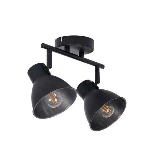 [COR656689] DOCK - Spot / Plafonnier 2 lampes en métal noir