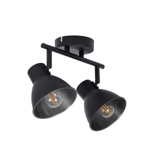 [COR656689] Spot/plafonnier Dock 2 lampes en métal noir