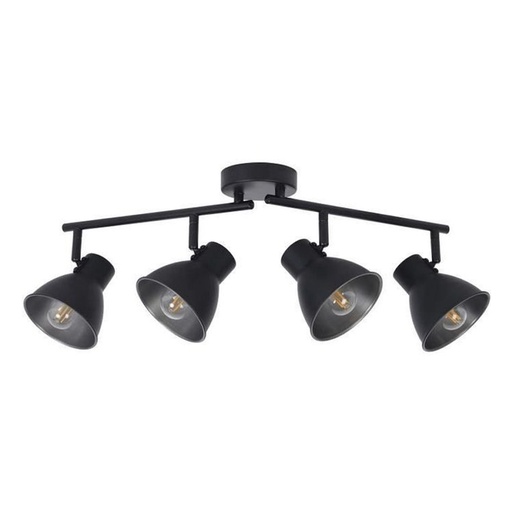 [COR656691] Spot/plafonnier Dock 4 lampes en métal noir