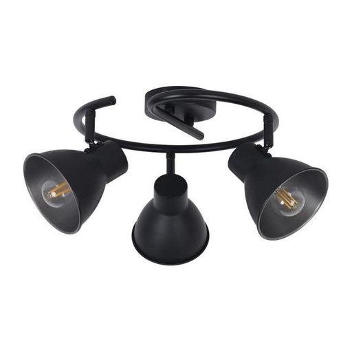 [COR656690] Spot / Plafonnier Dock 3 lampes en métal noir
