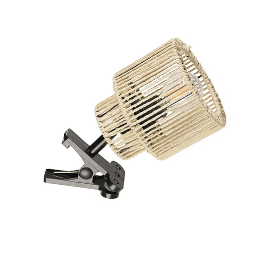 [COR656523] Spot à pince Cancun en métal et cordelette naturel