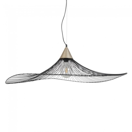[COR655461CV] LIZZIE - Suspension conique en métal filaire noir Ø110