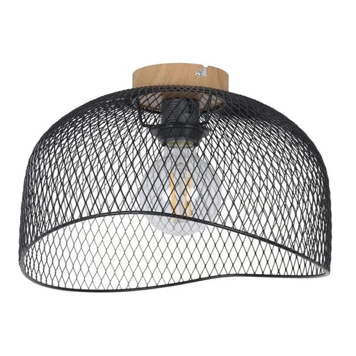 [COR656732] Plafonnier Ottawa en métal grillagé noir
