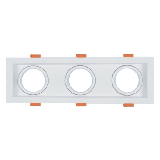 [SLX401127CV] Triple spot GU10 orientable carré blanc 21x10cm