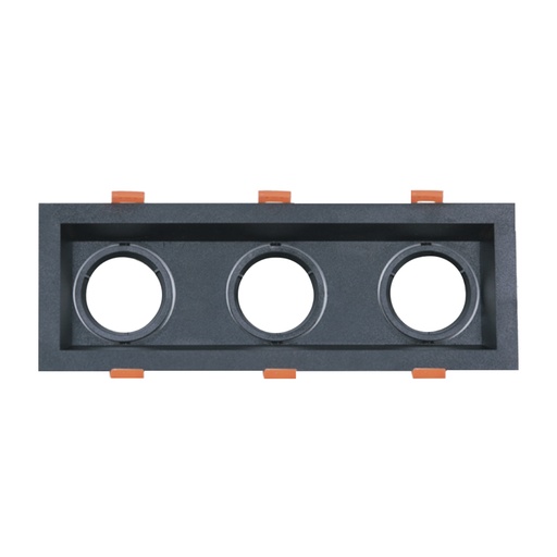 [SLX401128CV] Triple spot GU10 orientable carré noir 21x10cm