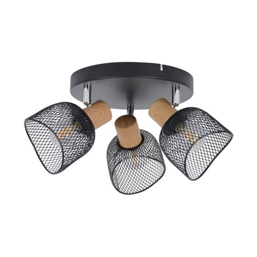 [COR656724] Spot/plafonnier Ottawa 3 lampes en métal noir