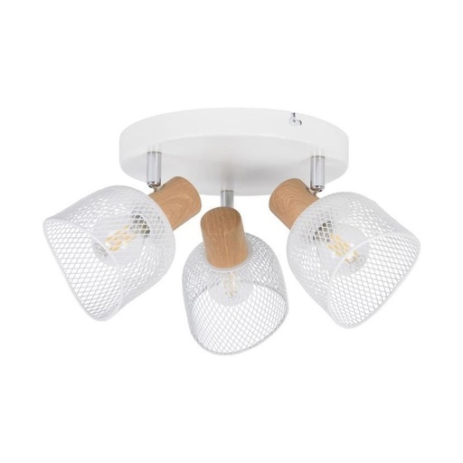 [COR656725] Spot/plafonnier Ottawa 3 lampes en métal blanc