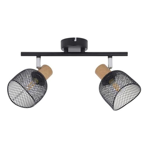 [COR656722] OTTAWA - Spot / Plafonnier 2 lampes en métal et tiges métalliques noirs
