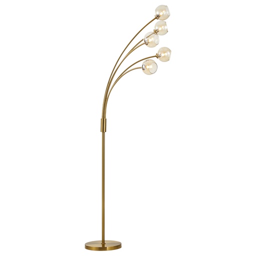 [SLX601211CV] Lampadaire Ambroisie en métal doré et verre transparent