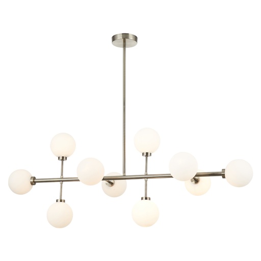 [SLX601412CV] Titan Lustre 10 lampes en métal laiton et verre opaque