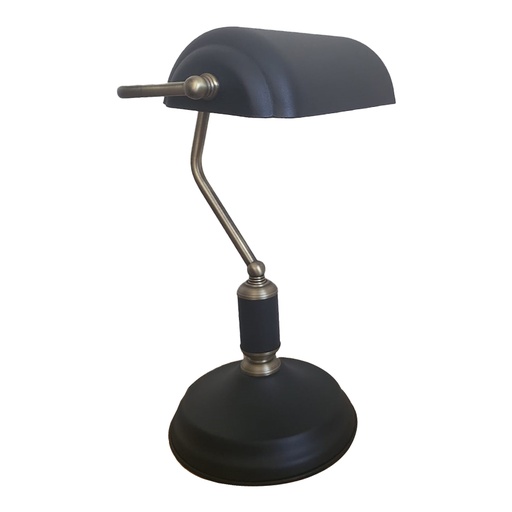[LXAOMR120] CHAKALA - Lampe à poser en métal noir sablé et laiton brossé