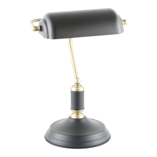 [LXAOMR120] Lampe à poser Chakala en métal noir sablé et laiton brossé