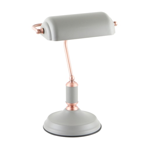 [LXAOMR122] Lampe à poser Chakala en métal gris sablé et cuivre brossé