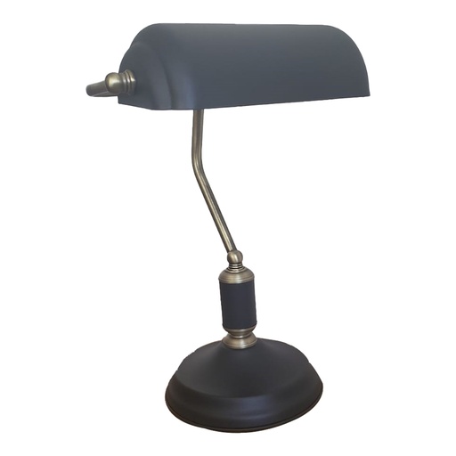 [LXAOMR123] Lampe à poser Chakala en métal bleu sablé et nickel satiné