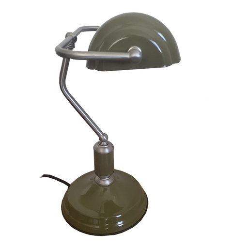 [LXAOMR125] Lampe à poser Chakala en métal vert kaki et cuivre brossé