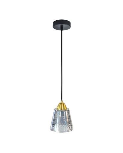 [LXMACRA201] Suspension zadar en verre fumé et métal noir, or