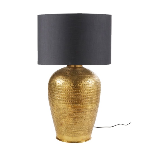 [MM178157] MADURAI - Lampe en métal bronze et abat-jour noir