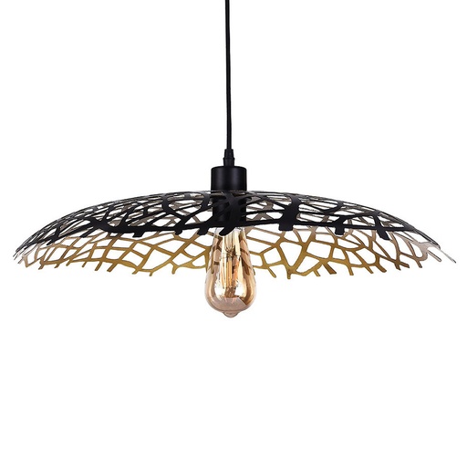 [LXLY23109] Suspension Leaf en métal découpé au laser noir et doré