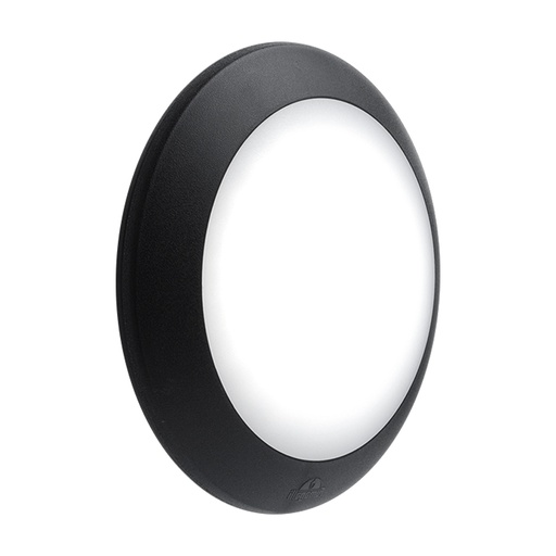 [FUM1B2000000AYP27] Hublot en résine noir Berta et plastique opale étanche IP66