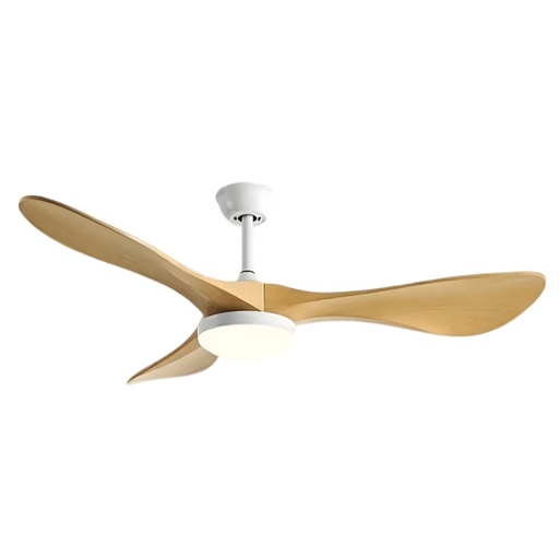 [SLX604013] Plafonnier Velora LED 24W ventilateur blanc en bois grain de noyer