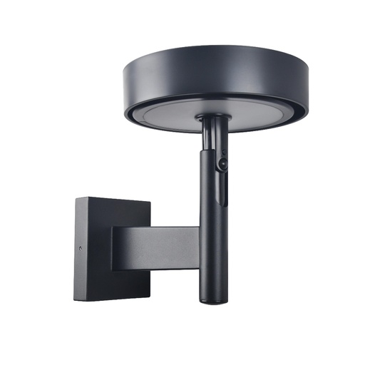 [SLX901012] Applique extérieure LED solaire en aluminium, pc noir étanche IP55