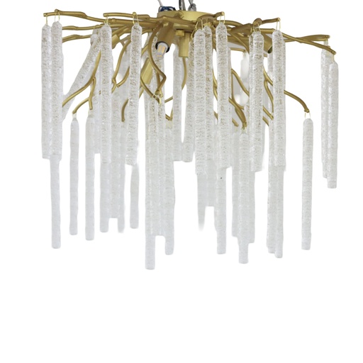 [LXBHFS792] Lustre 9 lampes Majestic en aluminium doré cristal